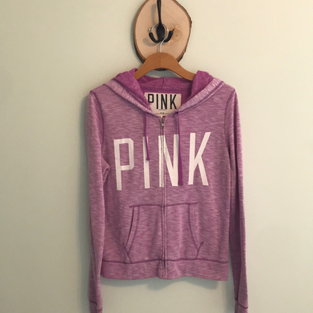 VS PINK HEATHERED LOGO HOODIE